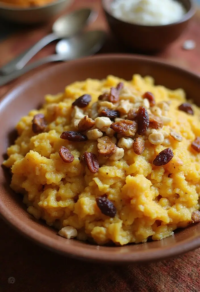 25 Andhra Vegetarian Recipes in Telugu Style Cooking 9 25 Andhra Vegetarian Recipes in Telugu Style Cooking - 9. Chakkara Pongali (Sweet Rice)
