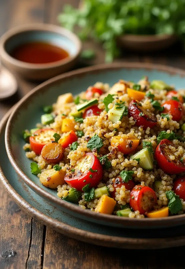 25 Dairy Free Vegetarian Recipes That Are Easy and Delicious 9 25 Dairy Free Vegetarian Recipes That Are Easy and Delicious - 9. Roasted Vegetable Quinoa Salad