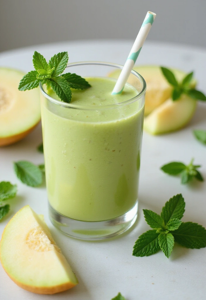 25 Easy Vegetarian Breakfast Recipes for Busy Mornings 17 25 Easy Vegetarian Breakfast Recipes for Busy Mornings - 17. Honeydew Mint Smoothie