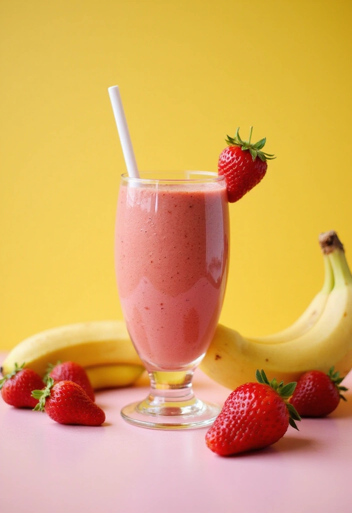 25 Easy Vegetarian Breakfast Recipes for Busy Mornings 19 25 Easy Vegetarian Breakfast Recipes for Busy Mornings - 19. Strawberry Banana Smoothie