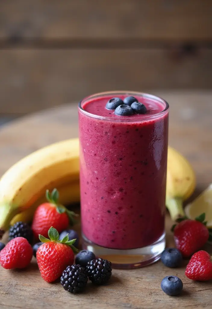 25 Easy Vegetarian Breakfast Recipes for Busy Mornings 2 25 Easy Vegetarian Breakfast Recipes for Busy Mornings - 2. Berry Banana Smoothie