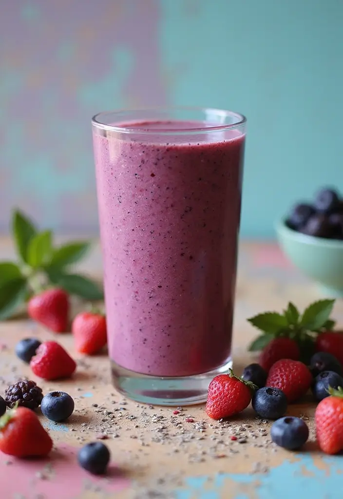 25 Easy Vegetarian Breakfast Recipes for Busy Mornings 7 25 Easy Vegetarian Breakfast Recipes for Busy Mornings - 7. Chia Berry Smoothie