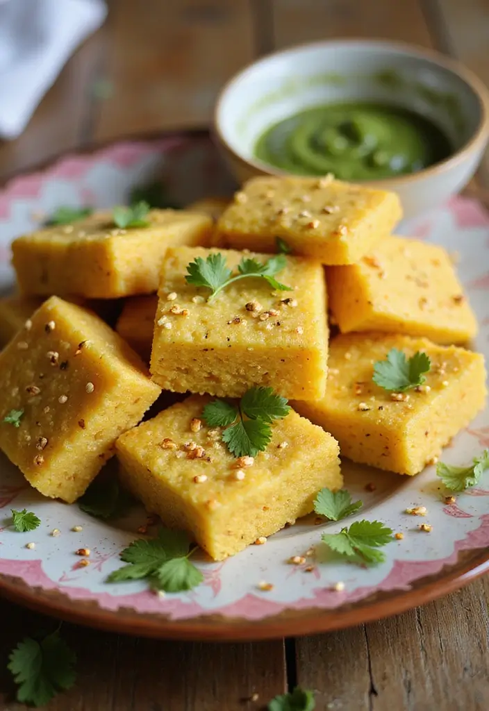 25 Healthy Indian Vegetarian Recipes for Everyday Meals - 16. Dhokla