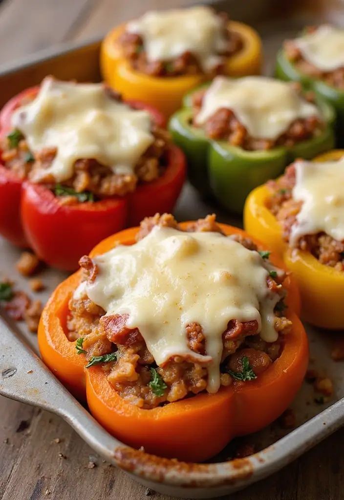 25 Healthy Indian Vegetarian Recipes for Everyday Meals - 18. Stuffed Bell Peppers