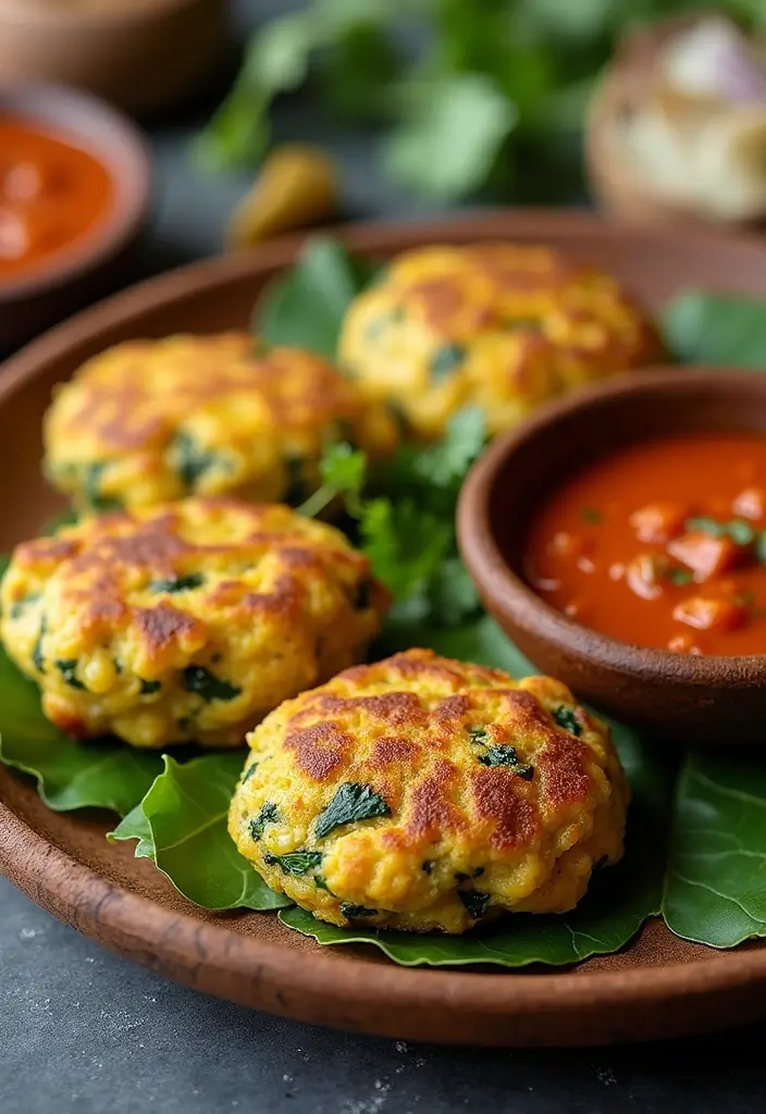 25 Healthy Indian Vegetarian Recipes for Everyday Meals - 19. Corn and Spinach Fritters