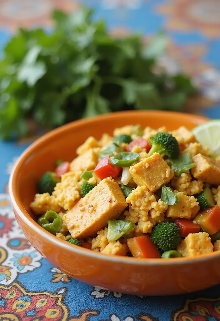 25 Healthy Low Carb High Protein Vegetarian Breakfast Ideas 11 25 Healthy Low Carb High Protein Vegetarian Breakfast Ideas - 11. Tofu Scramble with Veggies