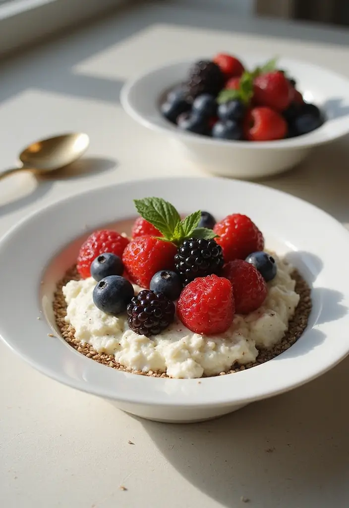 25 Healthy Low Carb High Protein Vegetarian Breakfast Ideas 13 25 Healthy Low Carb High Protein Vegetarian Breakfast Ideas - 13. Cottage Cheese with Berries and Flaxseed