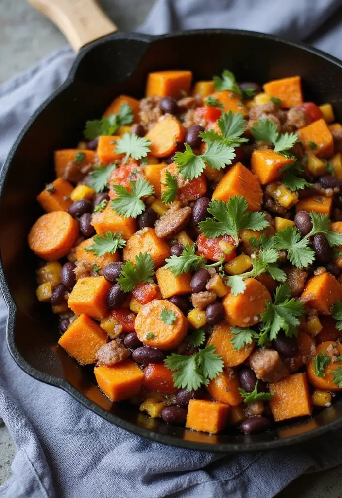 25 Healthy Low Carb High Protein Vegetarian Breakfast Ideas 15 25 Healthy Low Carb High Protein Vegetarian Breakfast Ideas - 15. Sweet Potato Hash with Black Beans