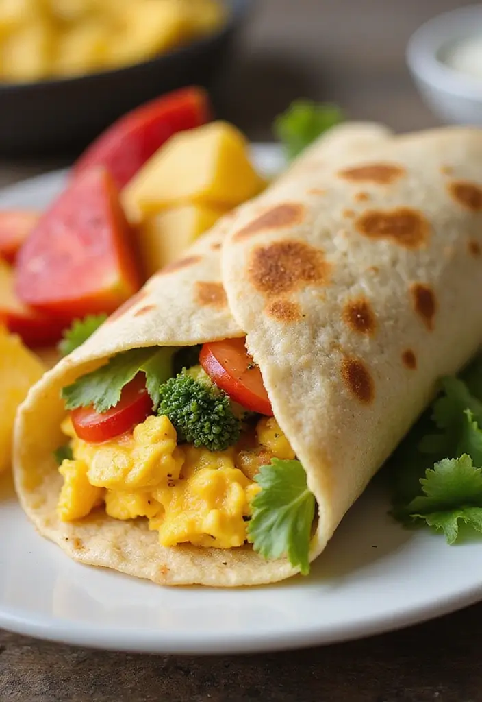 25 Healthy Low Carb High Protein Vegetarian Breakfast Ideas 17 25 Healthy Low Carb High Protein Vegetarian Breakfast Ideas - 17. Egg and Veggie Breakfast Wrap