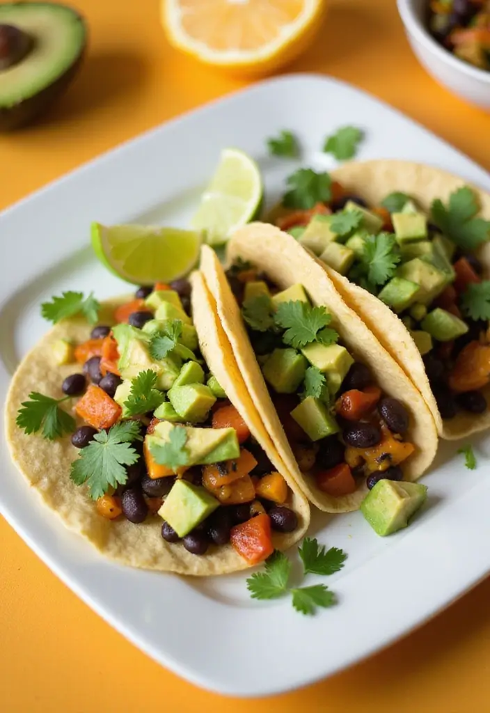 25 Healthy Low Carb High Protein Vegetarian Breakfast Ideas 21 25 Healthy Low Carb High Protein Vegetarian Breakfast Ideas - 21. Black Bean and Avocado Breakfast Tacos