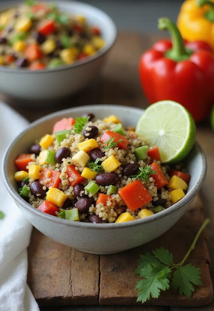 25 Healthy Vegetarian Lunch Recipes for Work or School - 1. Quinoa & Black Bean Salad