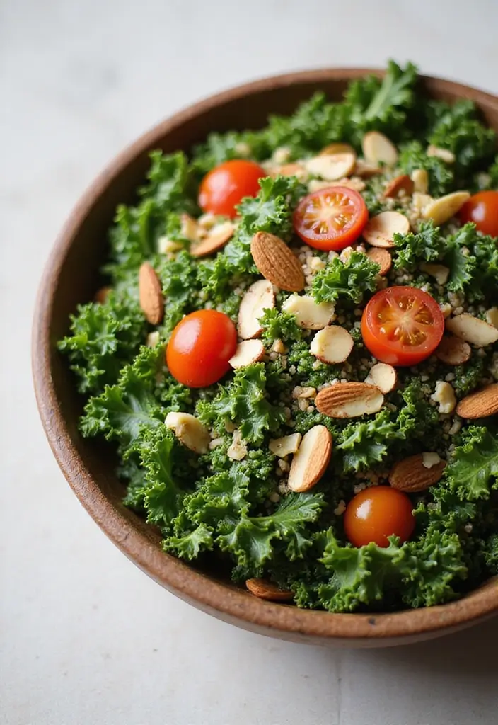 25 Healthy Vegetarian Lunch Recipes for Work or School - 12. Kale & Quinoa Salad