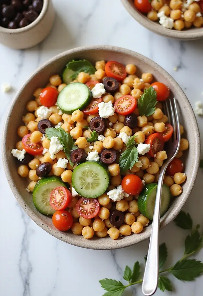 25 Healthy Vegetarian Lunch Recipes for Work or School - 3. Mediterranean Chickpea Salad