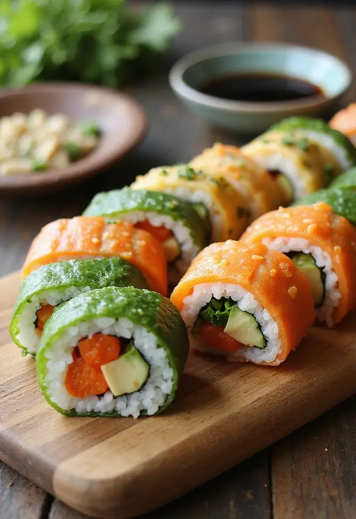 25 High Protein Low Carb Vegetarian Recipes to Try 22 25 High Protein Low Carb Vegetarian Recipes to Try - 22. Vegetable Sushi Rolls