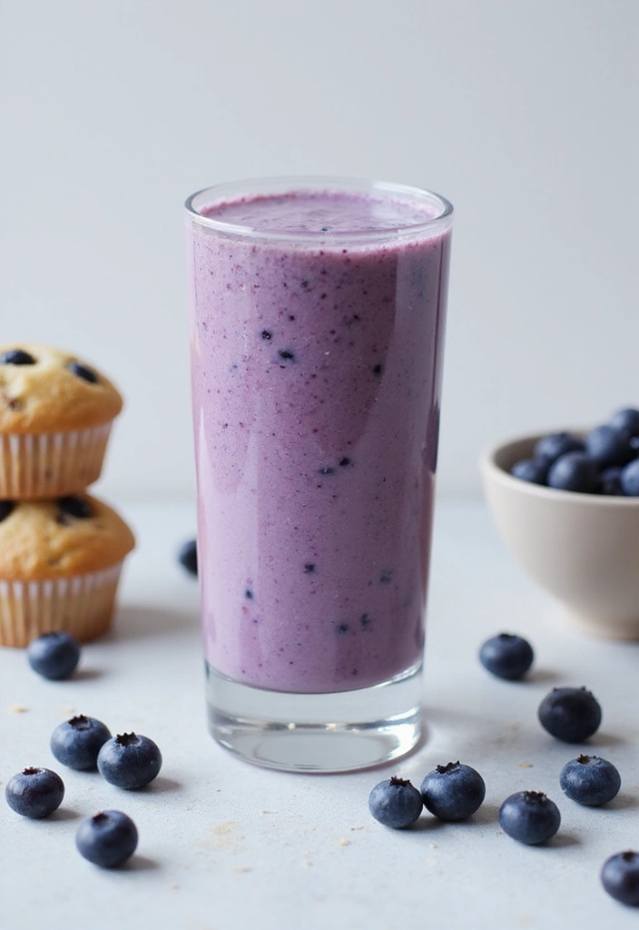 25 High Protein Vegetarian Breakfast Recipes That Keep You Full 17 25 High Protein Vegetarian Breakfast Recipes That Keep You Full - 17. Blueberry Muffin Protein Smoothie