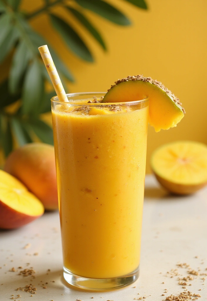 25 High Protein Vegetarian Breakfast Recipes That Keep You Full 4 25 High Protein Vegetarian Breakfast Recipes That Keep You Full - 4. Tropical Mango Protein Smoothie