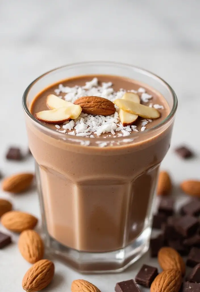 25 High Protein Vegetarian Breakfast Recipes That Keep You Full 7 25 High Protein Vegetarian Breakfast Recipes That Keep You Full - 7. Almond Joy Protein Smoothie