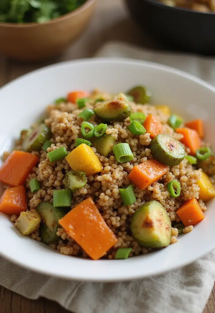 25 High Protein Vegetarian Meal Prep Recipes for Busy Weeks 11 25 High Protein Vegetarian Meal Prep Recipes for Busy Weeks - 11. Vegetable Fried Quinoa