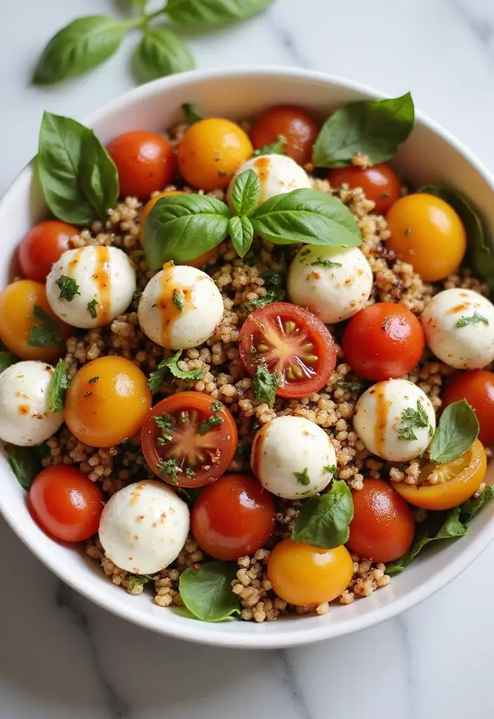25 High Protein Vegetarian Meal Prep Recipes for Busy Weeks 14 25 High Protein Vegetarian Meal Prep Recipes for Busy Weeks - 14. Tomato and Mozzarella Couscous Salad