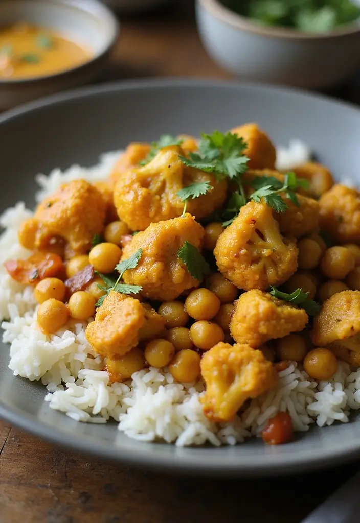 25 High Protein Vegetarian Meal Prep Recipes for Busy Weeks 15 25 High Protein Vegetarian Meal Prep Recipes for Busy Weeks - 15. Curried Cauliflower and Chickpeas