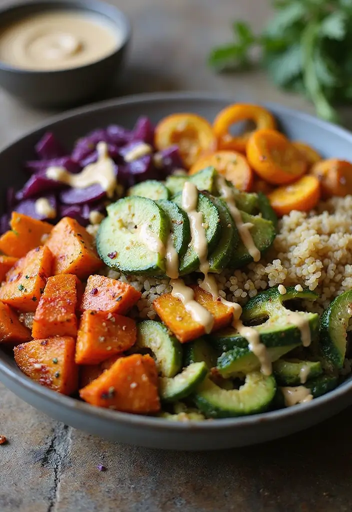 25 High Protein Vegetarian Meal Prep Recipes for Busy Weeks 16 25 High Protein Vegetarian Meal Prep Recipes for Busy Weeks - 16. Roasted Vegetable Buddha Bowl