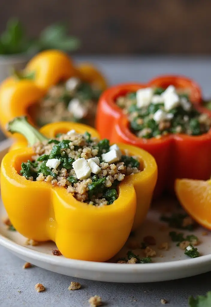 25 High Protein Vegetarian Meal Prep Recipes for Busy Weeks 17 25 High Protein Vegetarian Meal Prep Recipes for Busy Weeks - 17. Protein-Rich Spinach and Feta Stuffed Peppers