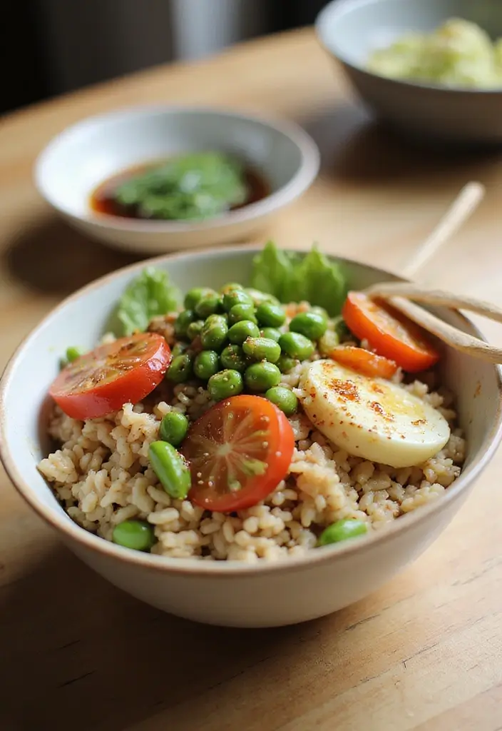 25 High Protein Vegetarian Meal Prep Recipes for Busy Weeks 21 25 High Protein Vegetarian Meal Prep Recipes for Busy Weeks - 21. Edamame and Vegetable Rice Bowl
