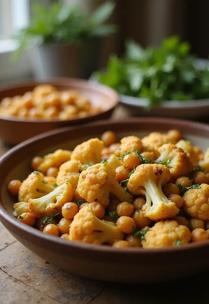 25 High Protein Vegetarian Meal Prep Recipes for Busy Weeks 22 25 High Protein Vegetarian Meal Prep Recipes for Busy Weeks - 22. Roasted Cauliflower and Chickpeas