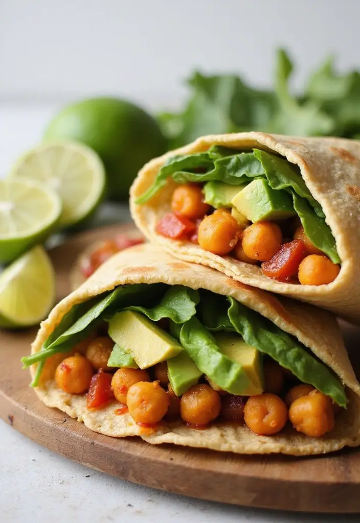 25 High Protein Vegetarian Meal Prep Recipes for Busy Weeks 7 25 High Protein Vegetarian Meal Prep Recipes for Busy Weeks - 7. Spicy Chickpea and Avocado Wraps