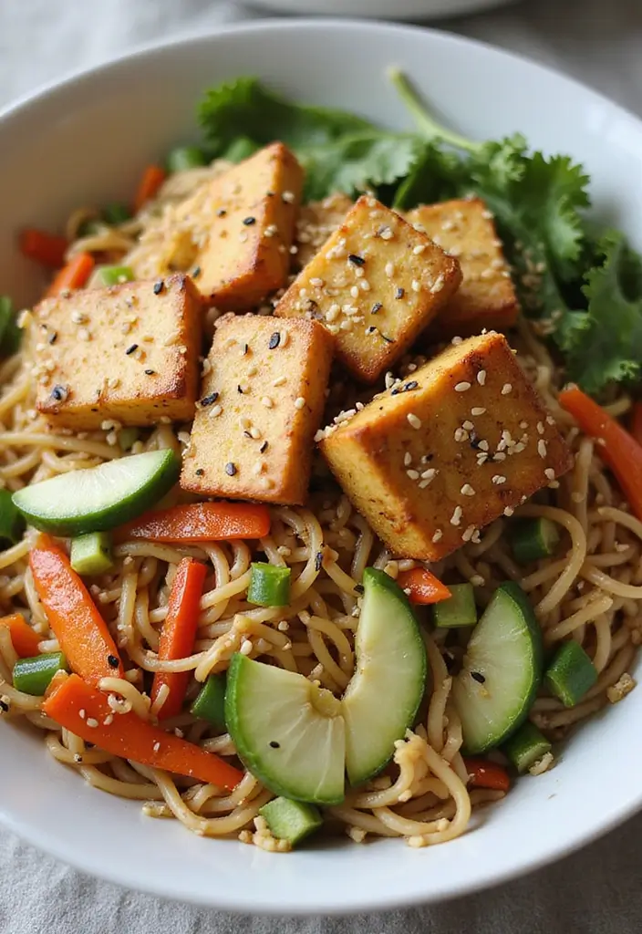 25 High Protein Vegetarian Salad Recipes for Healthy Living 11 25 High Protein Vegetarian Salad Recipes for Healthy Living - 11. Asian Noodle Salad with Tofu