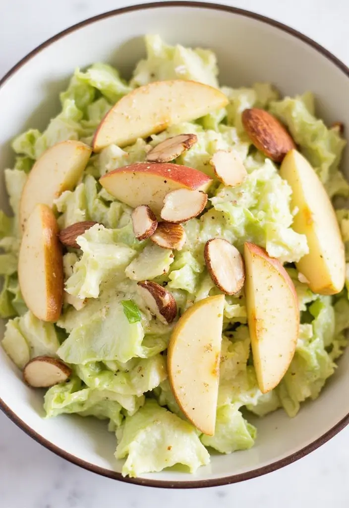 25 High Protein Vegetarian Salad Recipes for Healthy Living 15 25 High Protein Vegetarian Salad Recipes for Healthy Living - 15. Cabbage and Apple Salad with Almonds