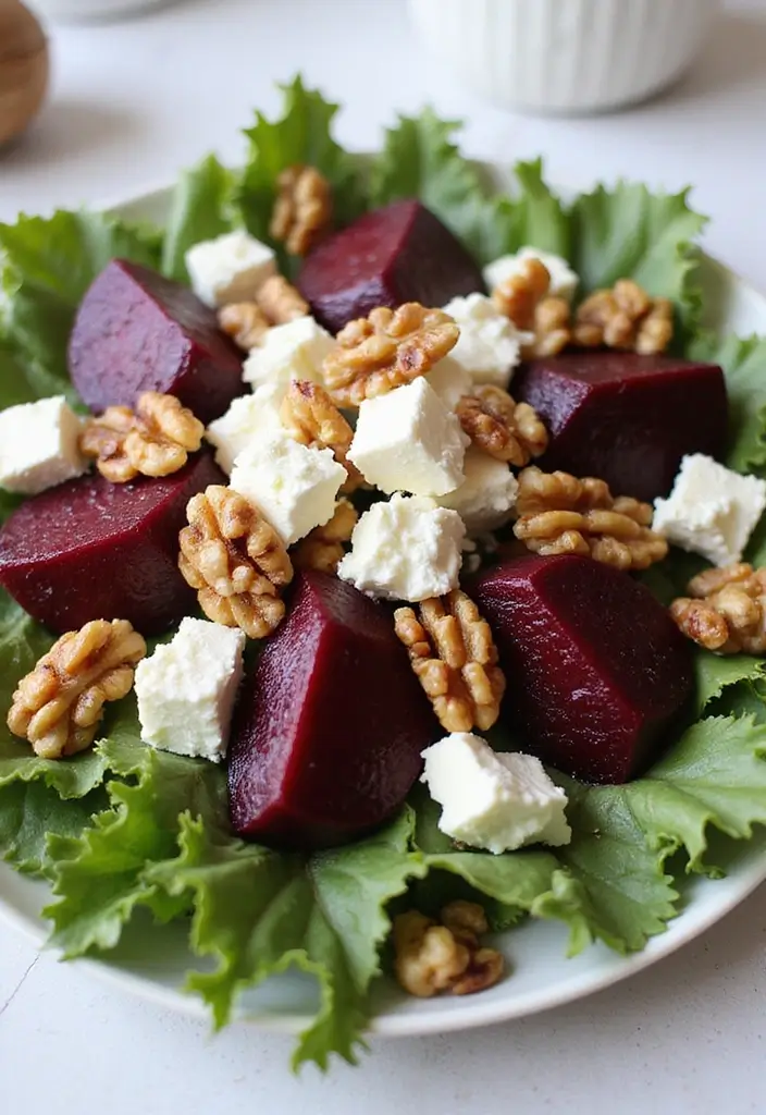 25 High Protein Vegetarian Salad Recipes for Healthy Living 17 25 High Protein Vegetarian Salad Recipes for Healthy Living - 17. Beet and Goat Cheese Salad