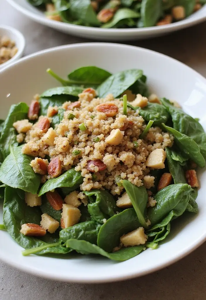 25 High Protein Vegetarian Salad Recipes for Healthy Living 21 25 High Protein Vegetarian Salad Recipes for Healthy Living - 21. Spinach and Quinoa Salad with Nuts