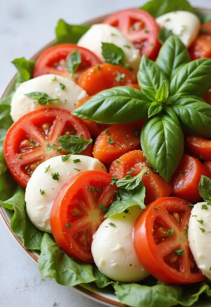 25 High Protein Vegetarian Salad Recipes for Healthy Living 24 25 High Protein Vegetarian Salad Recipes for Healthy Living - 24. Tomato and Mozzarella Salad with Basil