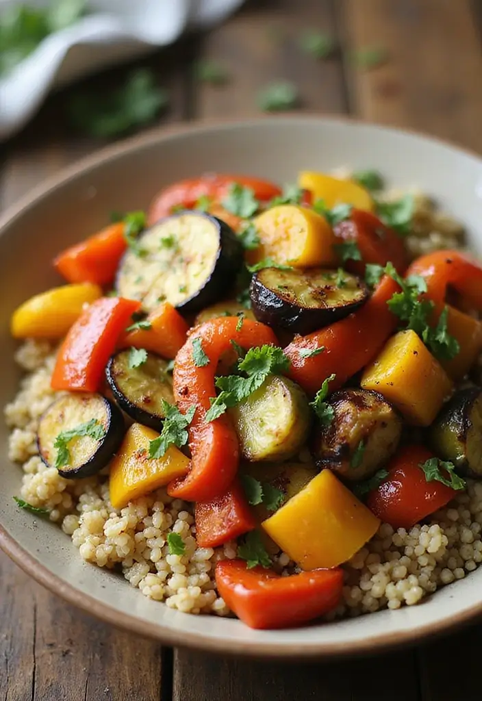 25 High Protein Vegetarian Salad Recipes for Healthy Living 6 25 High Protein Vegetarian Salad Recipes for Healthy Living - 6. Roasted Vegetable and Quinoa Salad