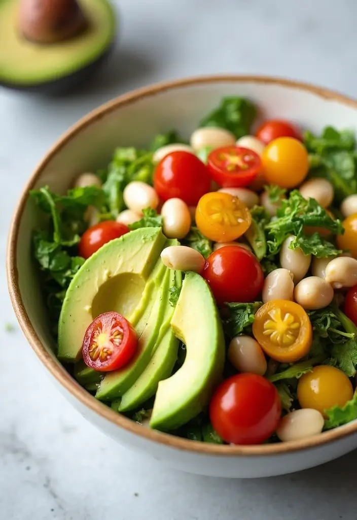 25 High Protein Vegetarian Salad Recipes for Healthy Living 9 25 High Protein Vegetarian Salad Recipes for Healthy Living - 9. Avocado and White Bean Salad