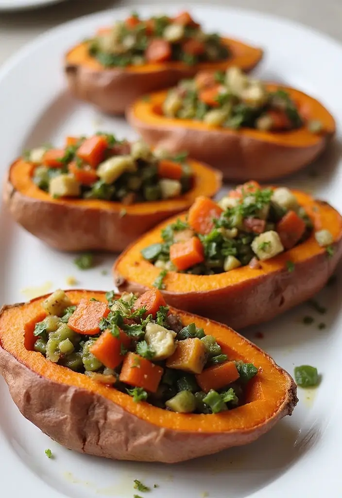 25 Low FODMAP Vegetarian Recipes That Are Gut Friendly 14 25 Low FODMAP Vegetarian Recipes That Are Gut Friendly - 14. Veggie-Stuffed Sweet Potatoes