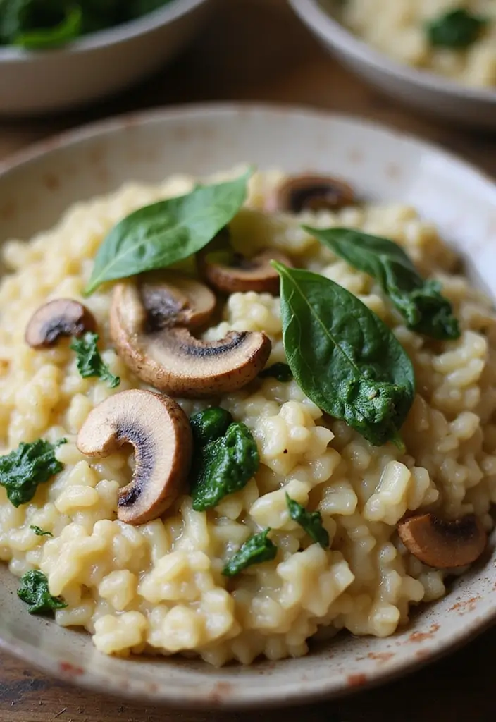 25 No Onion No Garlic Vegetarian Recipes Everyone Can Enjoy 1 25 No Onion No Garlic Vegetarian Recipes Everyone Can Enjoy - 1. Creamy Spinach and Mushroom Risotto