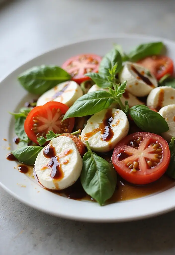 25 No Onion No Garlic Vegetarian Recipes Everyone Can Enjoy 16 25 No Onion No Garlic Vegetarian Recipes Everyone Can Enjoy - 16. Caprese Salad with Balsamic Reduction