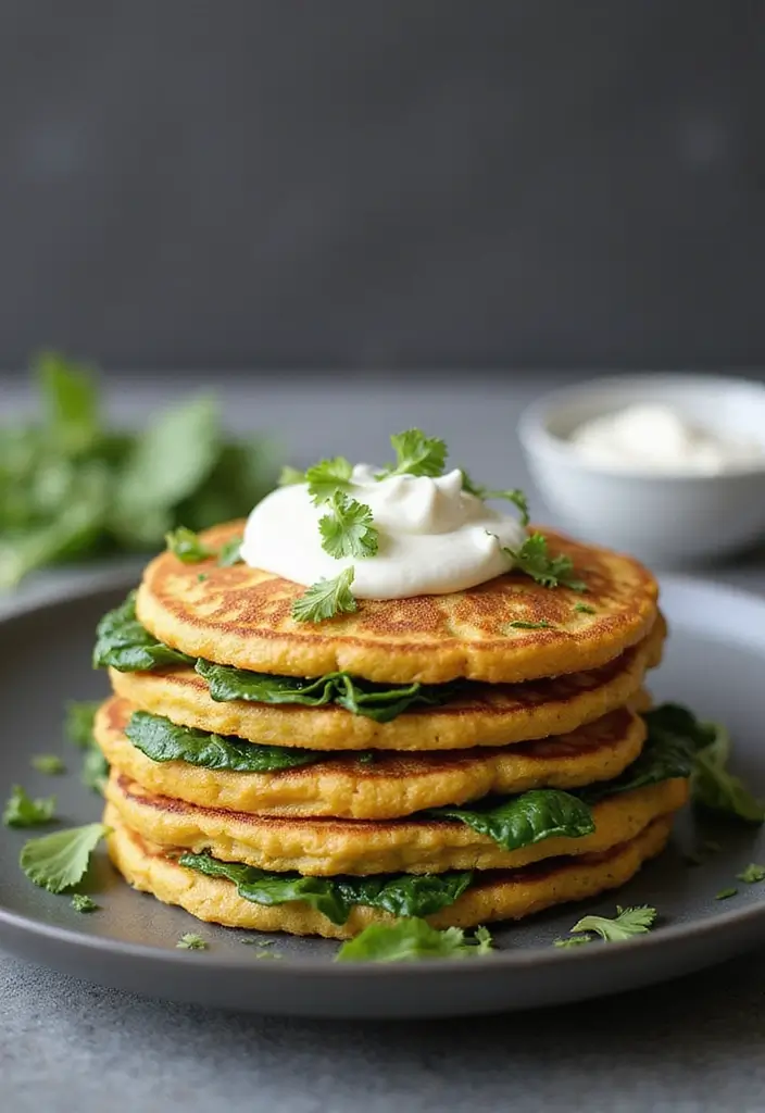25 No Onion No Garlic Vegetarian Recipes Everyone Can Enjoy 19 25 No Onion No Garlic Vegetarian Recipes Everyone Can Enjoy - 19. Chickpea Flour Pancakes with Spinach