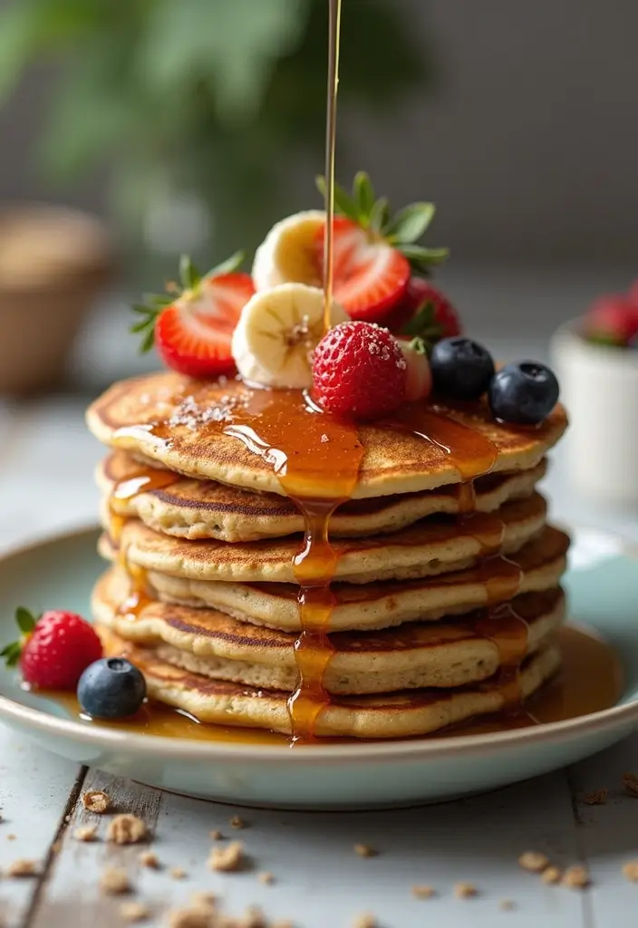 25 Quick and Easy Vegetarian Recipes Ready in No Time - 15. Banana Oatmeal Pancakes