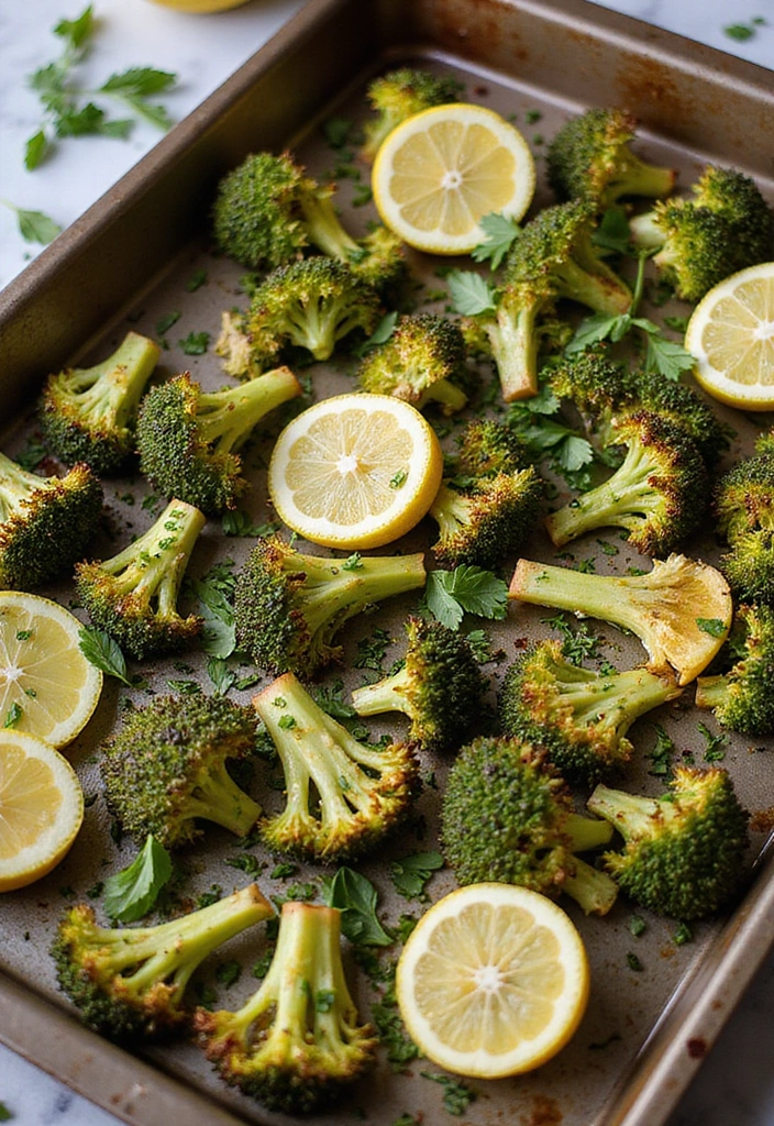 25 Quick and Easy Vegetarian Recipes Ready in No Time - 20. Lemon Garlic Roasted Broccoli