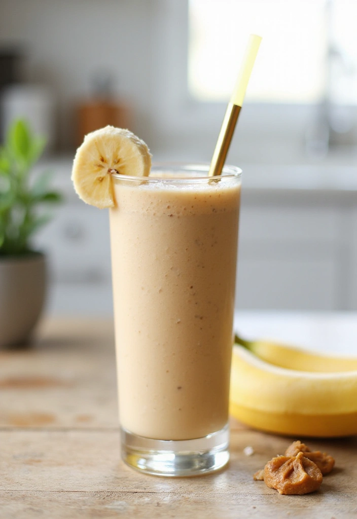 25 Quick and Easy Vegetarian Recipes Ready in No Time - 25. Peanut Butter Banana Smoothie
