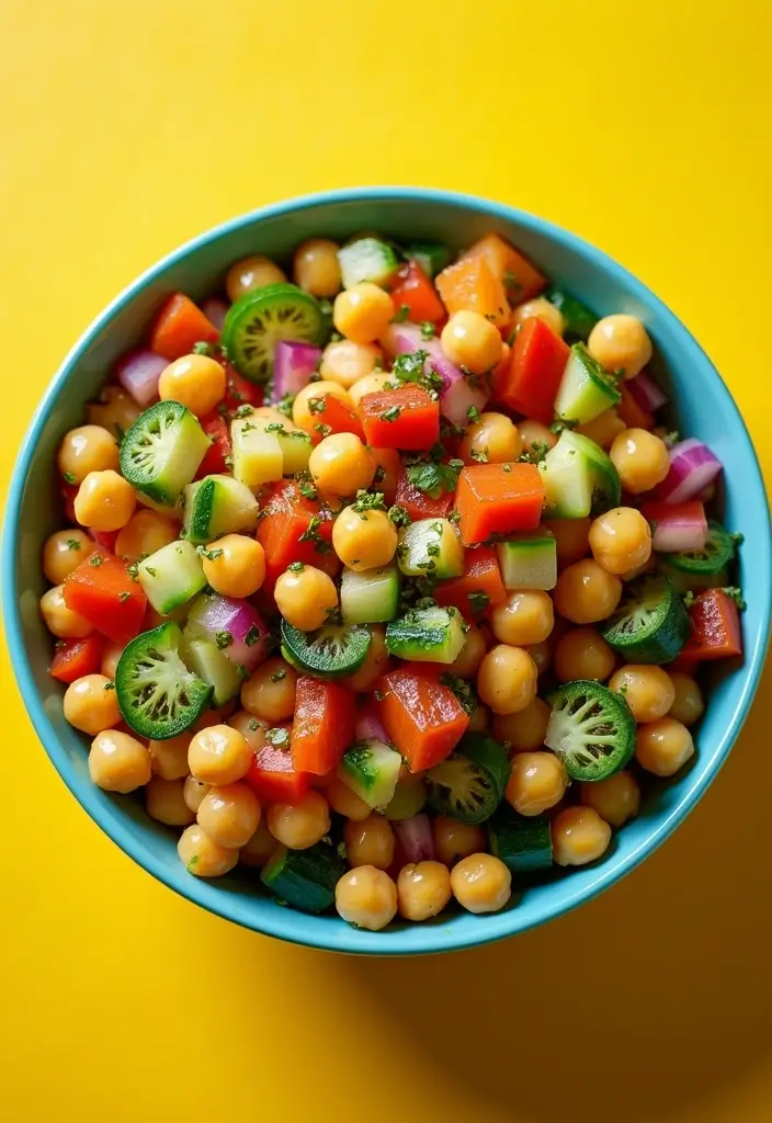 25 Quick and Easy Vegetarian Recipes Ready in No Time - 4. Quick Chickpea Salad