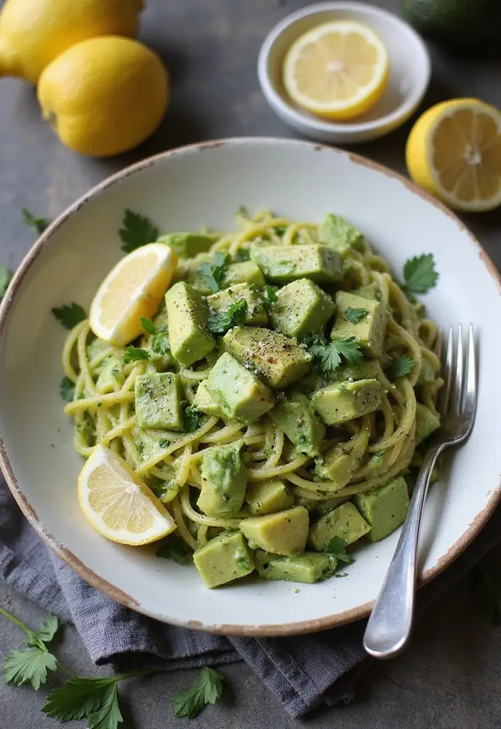 25 Simple 3 Ingredient Vegetarian Recipes for Dinner - 1. Creamy Avocado Pasta