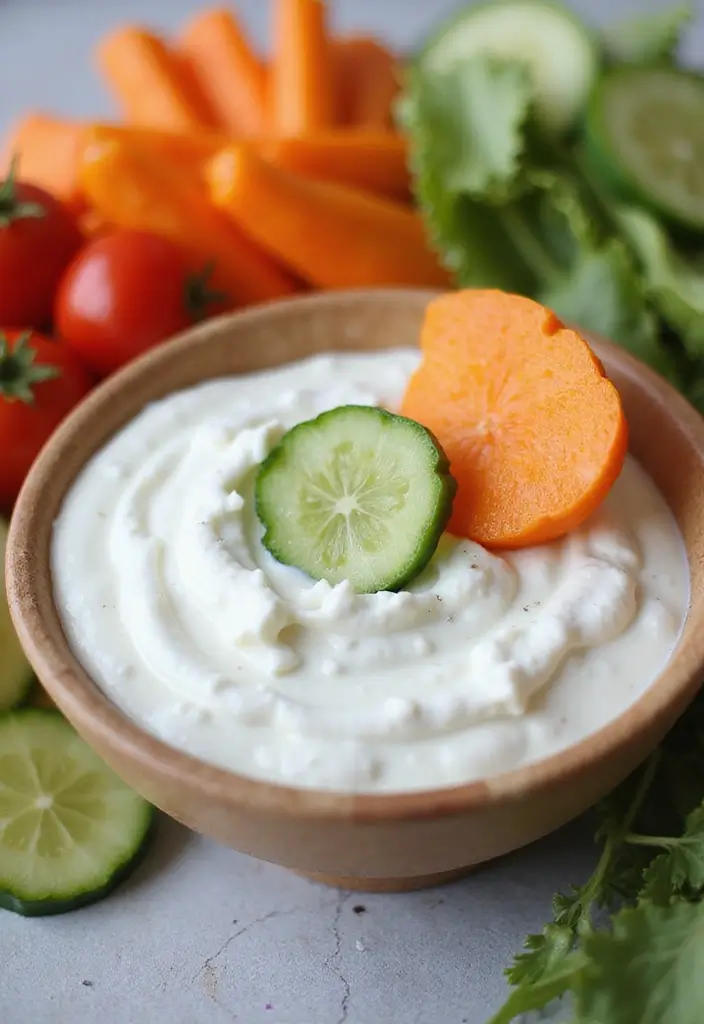 25 Simple 3 Ingredient Vegetarian Recipes for Dinner - 13. Greek Yogurt and Cucumber Dip