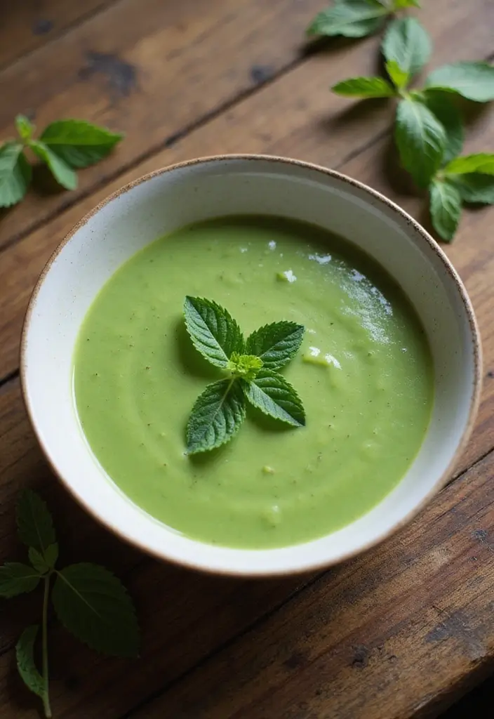 25 Simple 3 Ingredient Vegetarian Recipes for Dinner - 19. Pea and Mint Soup