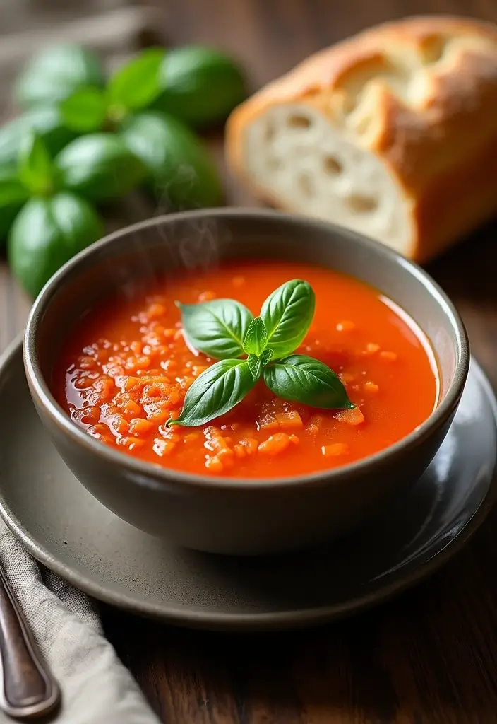 25 Simple 3 Ingredient Vegetarian Recipes for Dinner - 4. Tomato Basil Soup