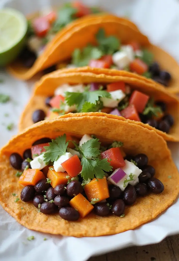 25 Simple 3 Ingredient Vegetarian Recipes for Dinner - 5. Sweet Potato Tacos