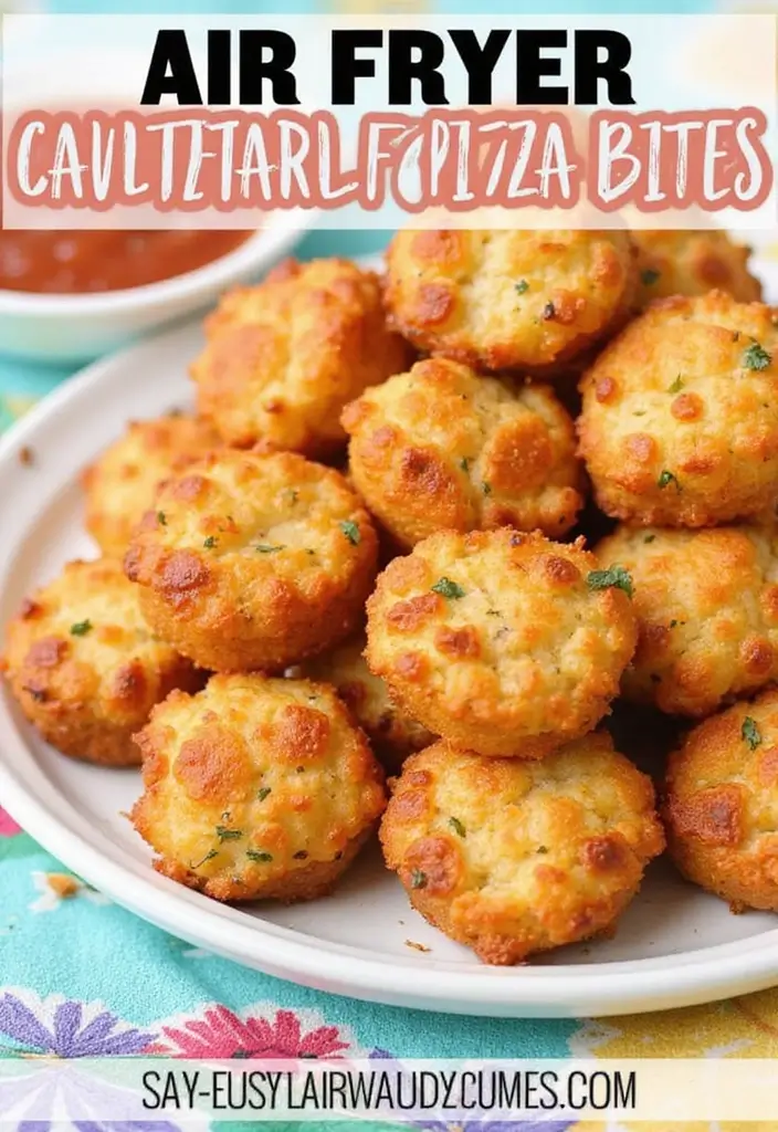 25 Vegetarian Air Fryer Recipes for Quick Healthy Meals - 13. Air Fryer Cauliflower Pizza Bites